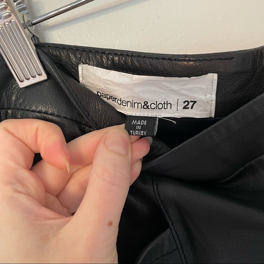Paper Denim & Cloth Lambskin Leather Pencil Skirt - Picture 8 of 14